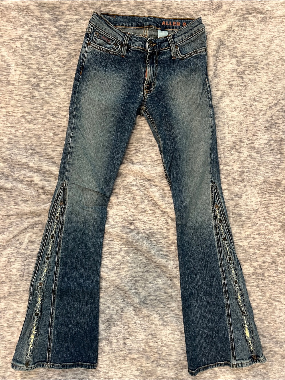 Allen B. By Allen Schwartz Women’s Distressed Dark Blue Flared Jeans